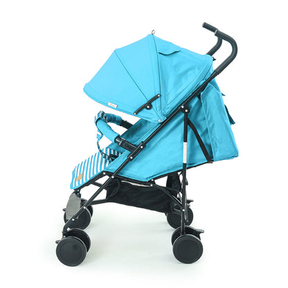 TINNIES BABY BUGGY STROLLER – GREEN STRIPED, LIGHTWEIGHT & FOLDABLE BABY PRAM