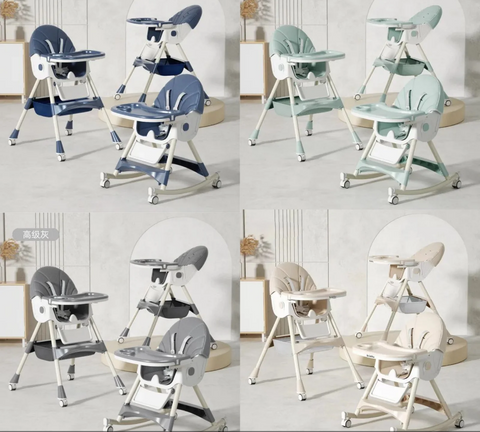 Kidilo 8131A Premium 2-in-1 Baby High Chair and Rocker