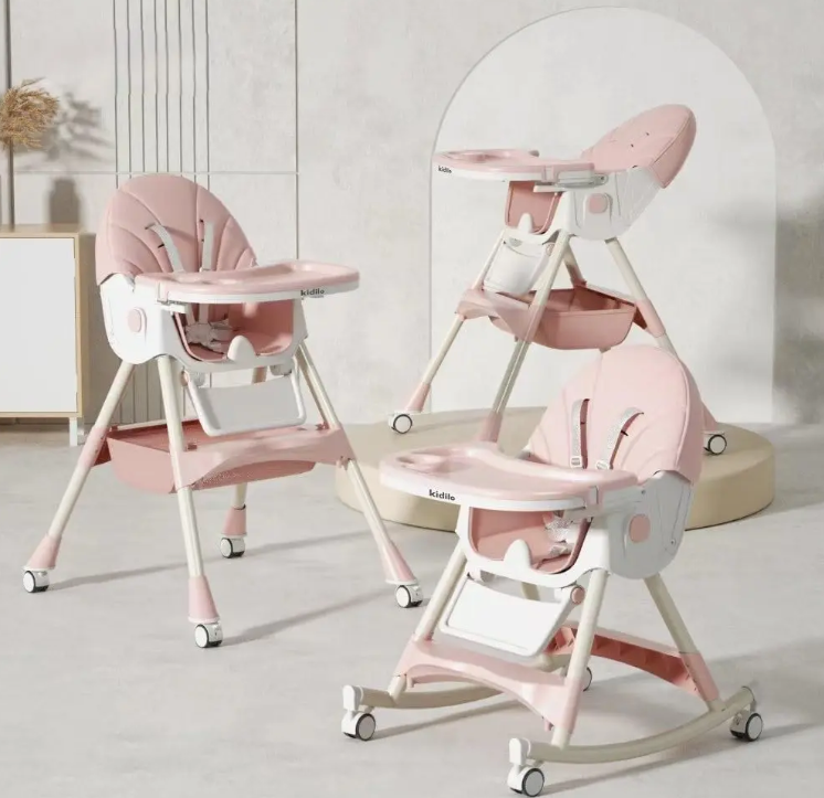 Kidilo 8131A Premium 2-in-1 Baby High Chair and Rocker