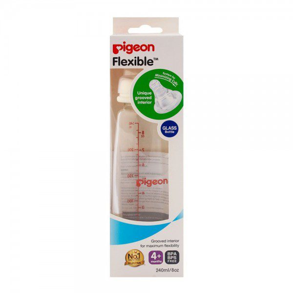PIGEON NURSING BOTTLE WITH PERISTALTIC NIPPLE (GLASS)