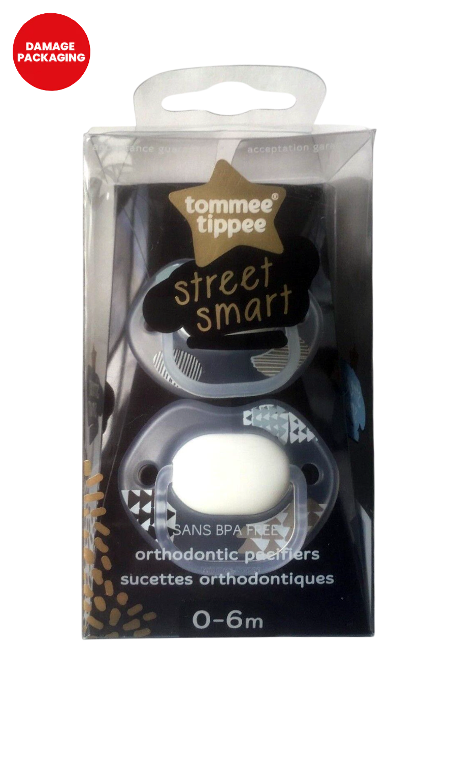 Street Smart Orthodontic Colorful Soother - Damage Packaging