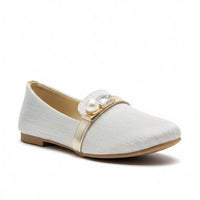 Girls' Silver Glitter Loafers with Zubaidas 04000941 - View 1