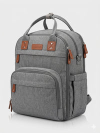 Stylish Multi-Function Diaper Backpack – Grey - View 1