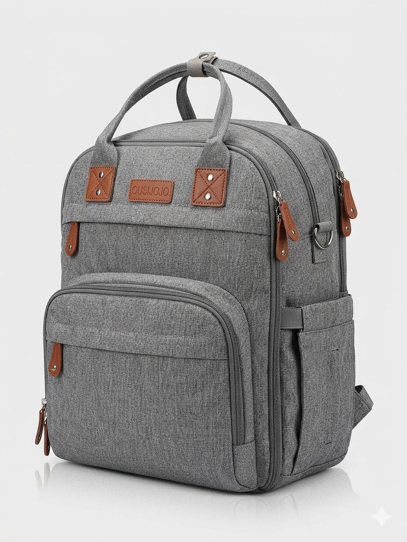Stylish Multi-Function Diaper Backpack – Grey