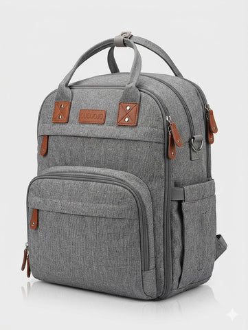 Stylish Multi-Function Diaper Backpack – Grey