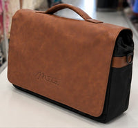 Premium Leather Mommy Diaper Bag | Multi-Functional Baby Nappy Bag with Spacious Storage (Brown & Black) - View 1
