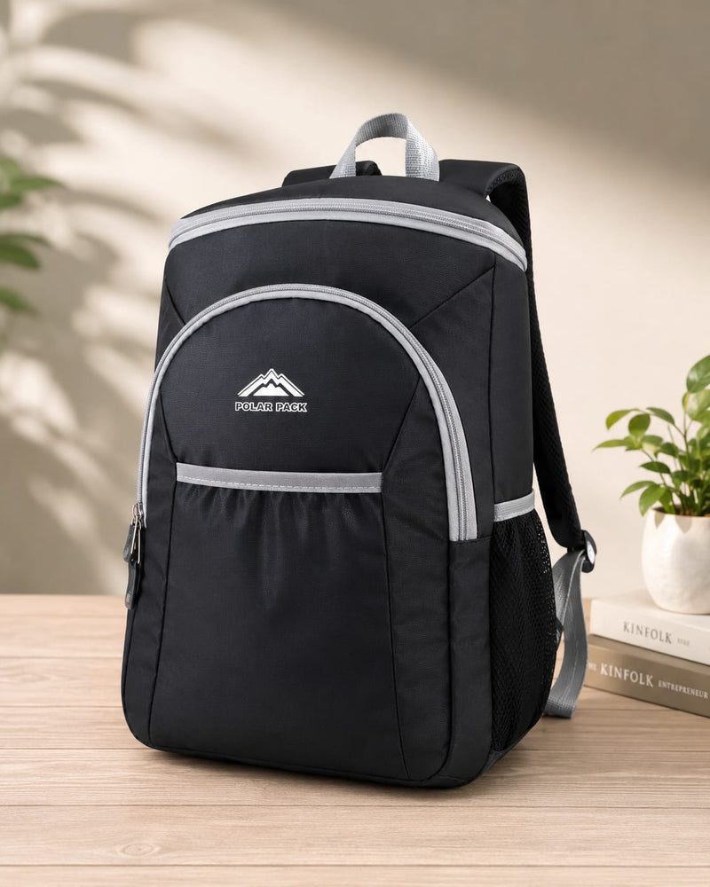 Polar Pack Premium Black Laptop Backpack | Lightweight Water-Resistant Travel & School Bag with Multiple Compartments
