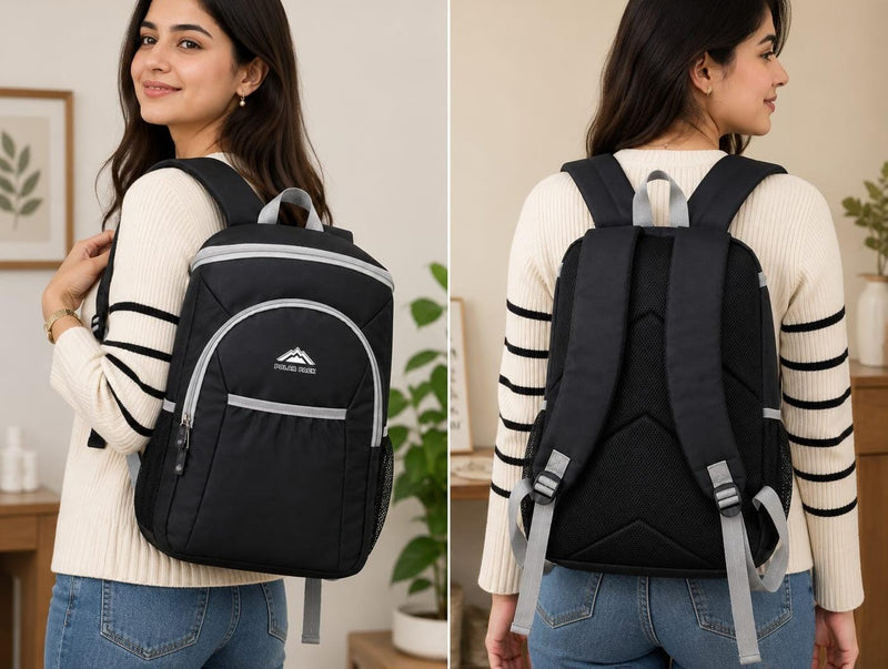 Polar Pack Premium Black Laptop Backpack | Lightweight Water-Resistant Travel & School Bag with Multiple Compartments