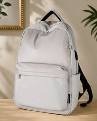 Minimalist Everyday Backpack – Lightweight, Water-Resistant Travel & Laptop Backpack | Light Grey - View 1
