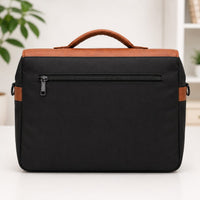 Premium PU Leather Laptop Messenger Bag | Business Briefcase | Office & Travel Shoulder Bag (Brown & Black) - View 2