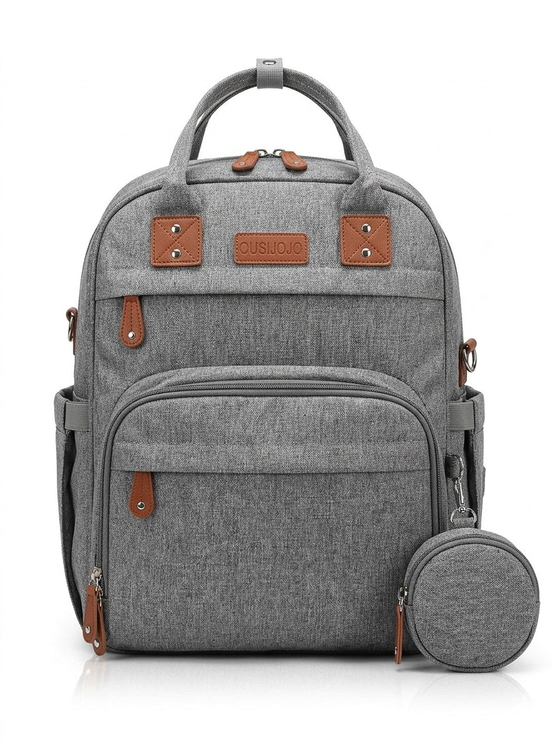 Stylish Multi-Function Diaper Backpack – Grey