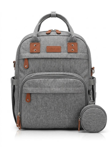 Stylish Multi-Function Diaper Backpack – Grey