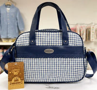 Best Sky Premium Check Pattern Laptop & Office Handbag for Women | Stylish Shoulder & Hand Carry Bag (Navy Blue & White) - View 4