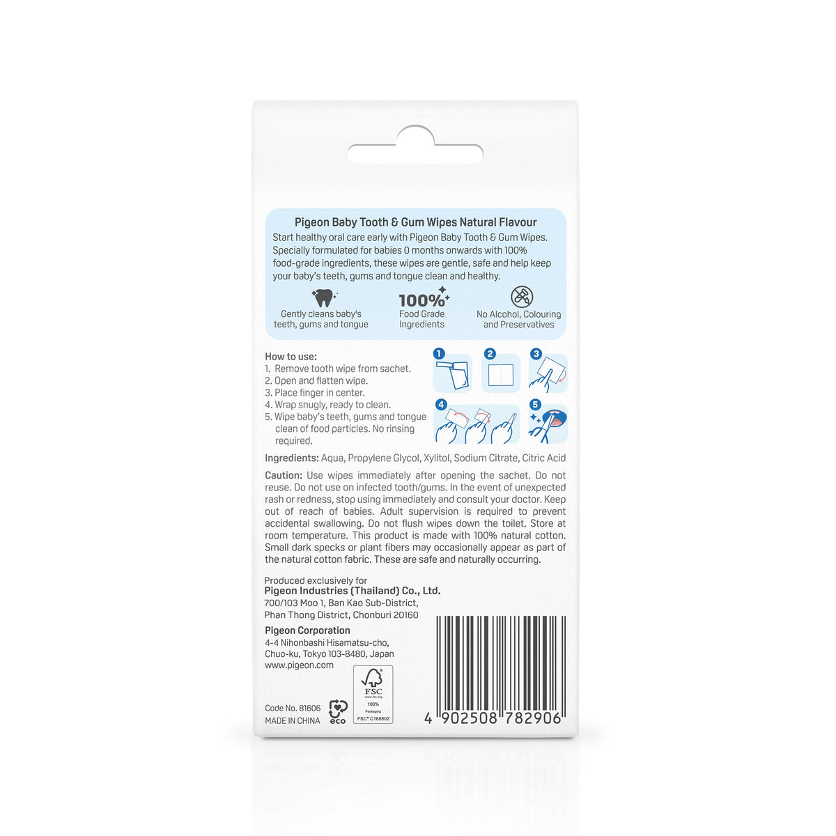BABY TOOTH & GUM WIPES NATURAL 20S