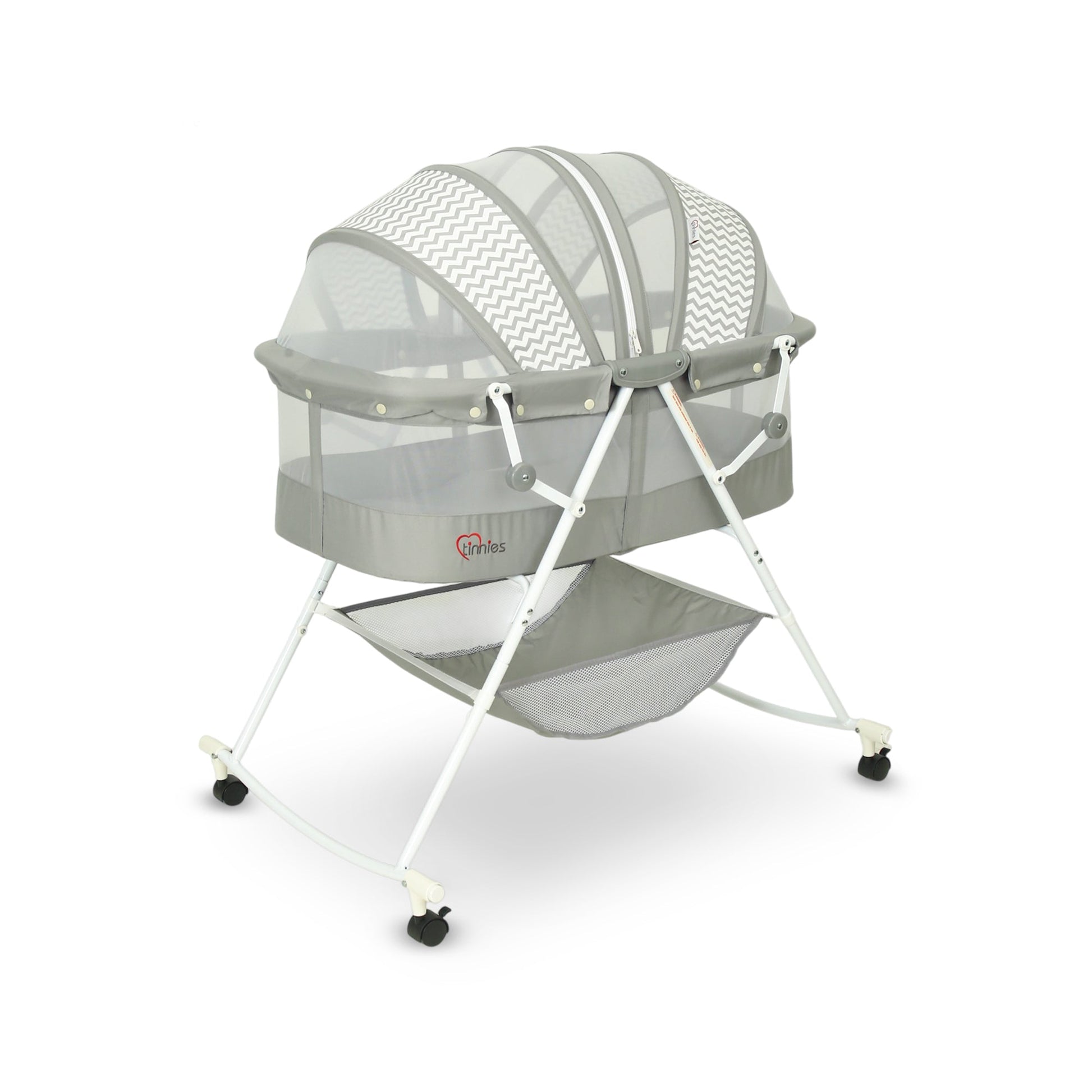 TINNIES PORTABLE BABY CRADLE GREY