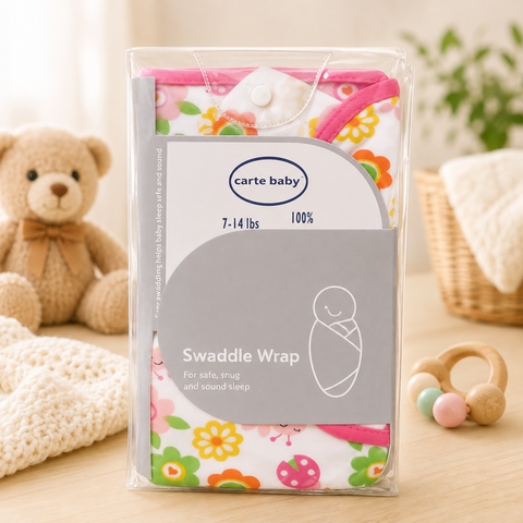 Floral & Honeybee Newborn Swaddle Sack – Adjustable Cotton Infant Sleep Wrap