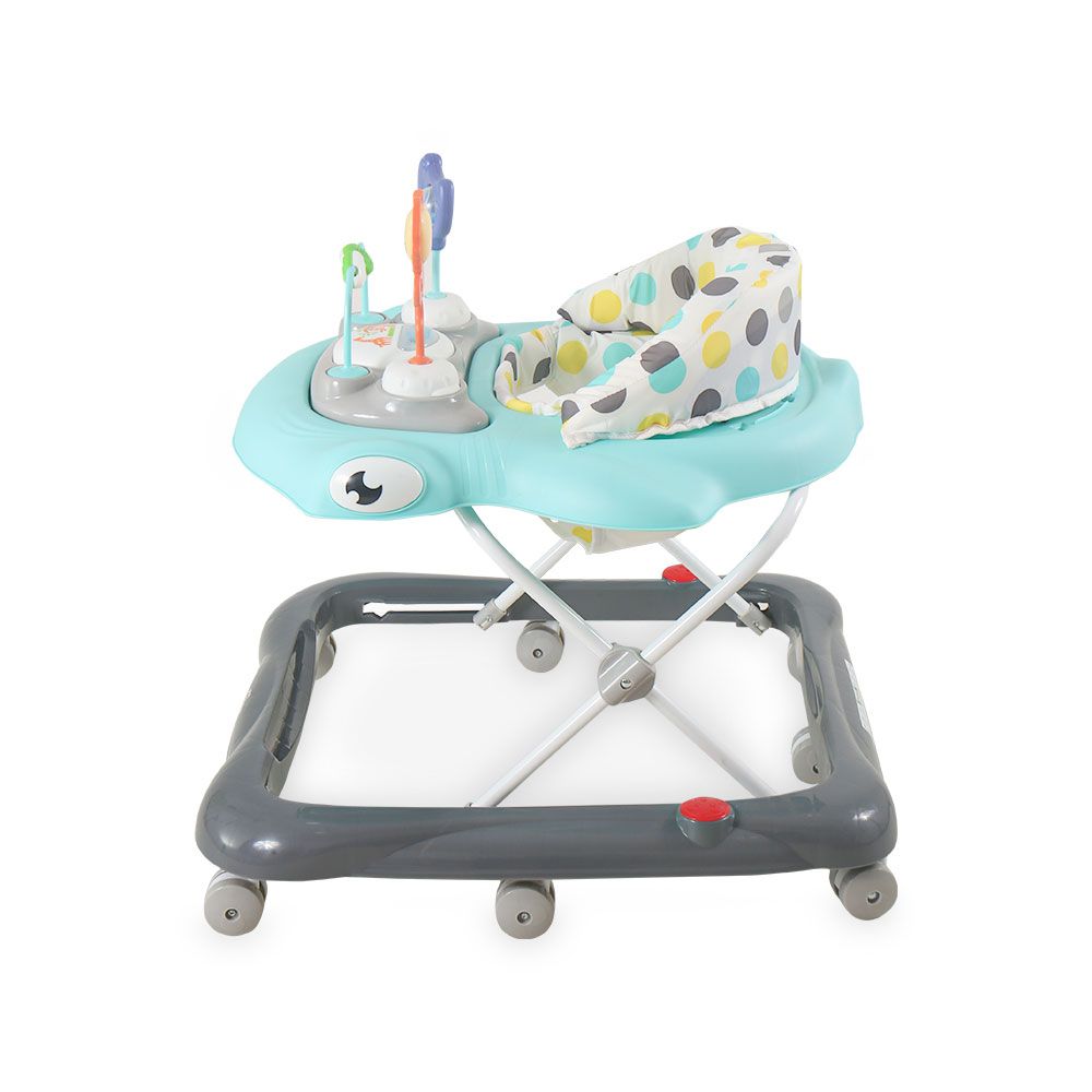 BLUE BABY WALKER – PADDED SEAT & TOY TRAY