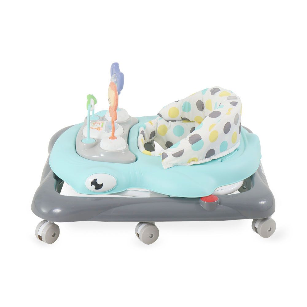 BLUE BABY WALKER – PADDED SEAT & TOY TRAY