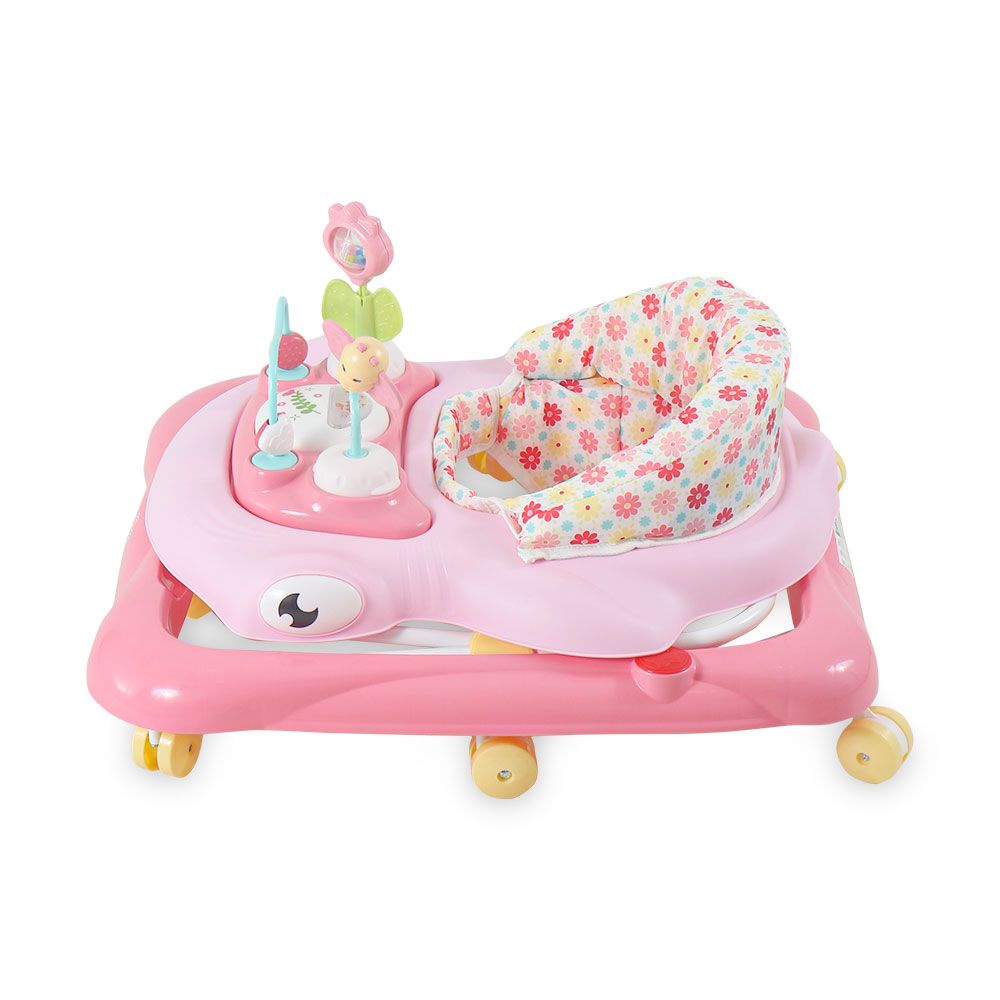 PINK BABY WALKER – PADDED SEAT & TOY TRAY