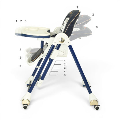 TINNIES BABY HIGH CHAIR W/SWING - BLUE