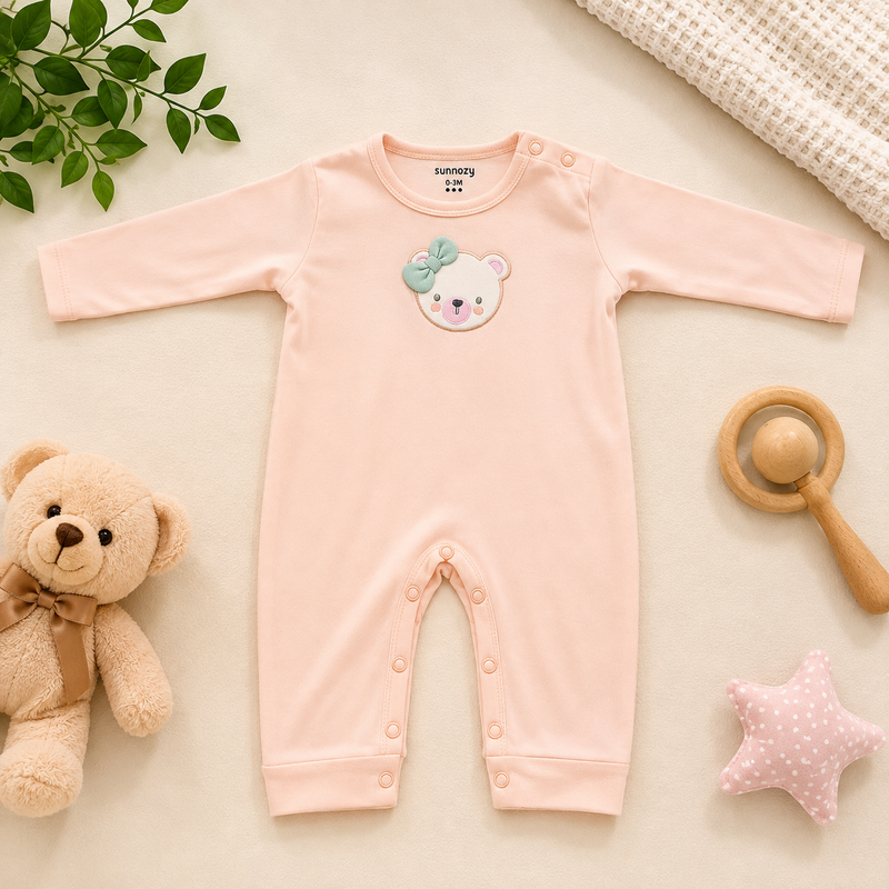 Sweet Bow Bear 3-Piece Cotton Sleeping Suit Set (0-3M)