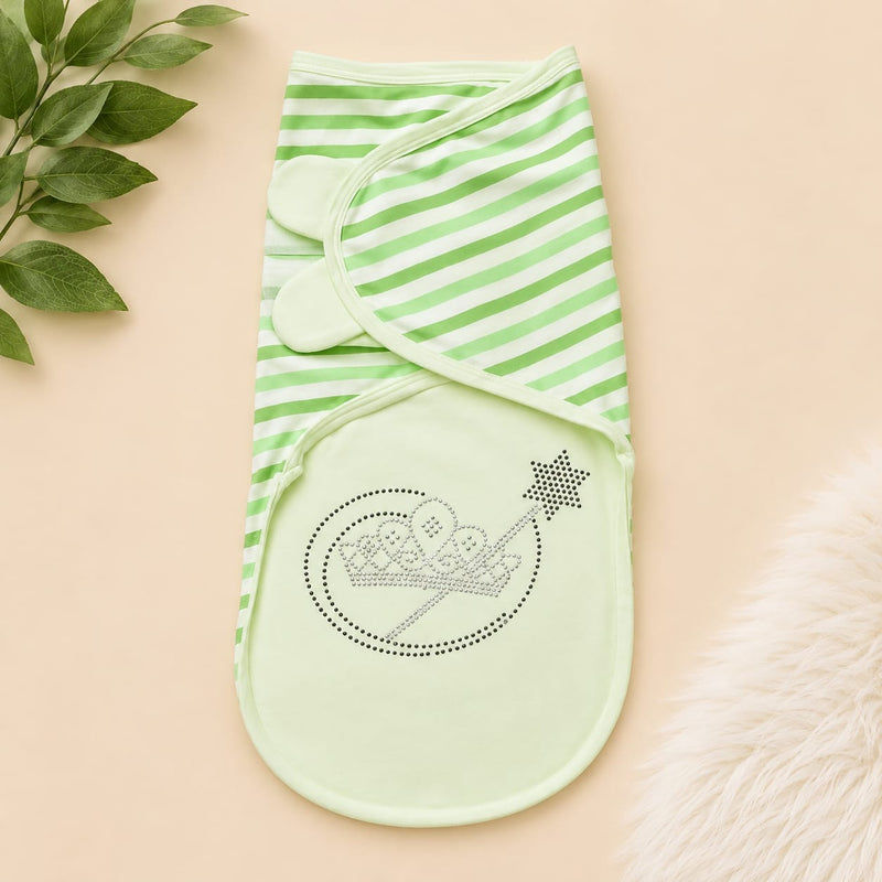 Soft Newborn Swaddle Wrap – Adjustable Cotton Baby Sleep Sack with Magic Wand Design
