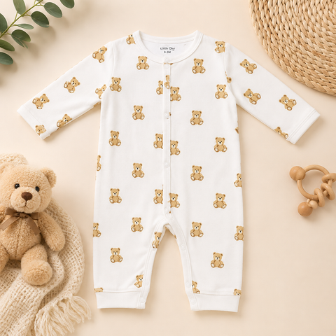 Bearly Awake" 3-Piece Cotton Sleeping Suit Set (6-9M)