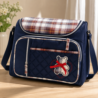 Premium Navy Blue Multi-Pocket Baby Diaper Bag | Stylish & Spacious Mommy Shoulder Bag - View 1