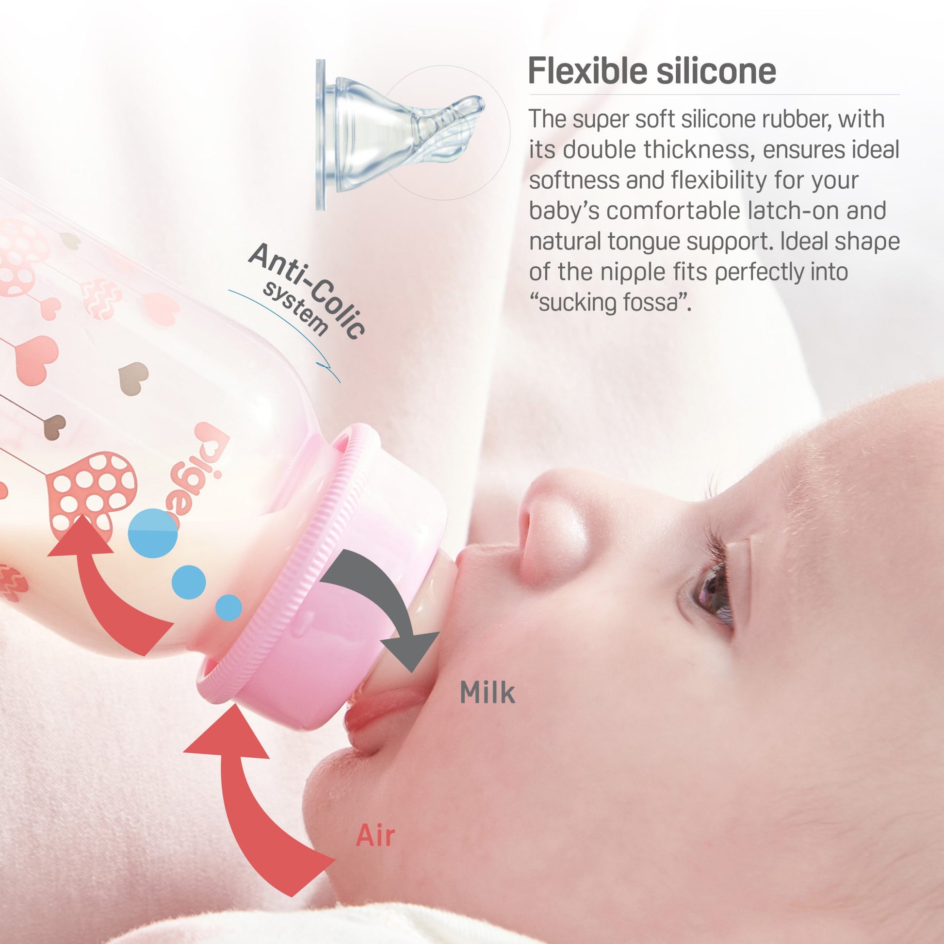 PIGEON NURSING BOTTLE – CRYSTAL PP WITH ANTI-COLIC TEAT