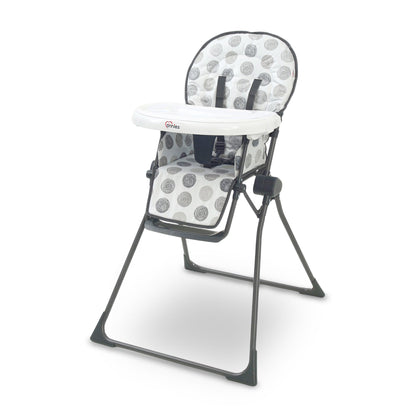 TINNIES PREMIUM GREY POLKA DOT FOLDABLE HIGH CHAIR