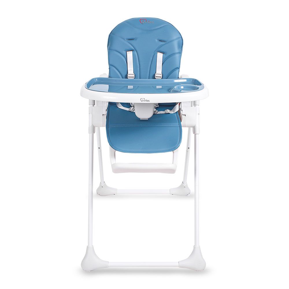 PREMIUM BLUE ADJUSTABLE BABY HIGH CHAIR WITH RECLINE, HEIGHT CONTROL & SAFETY HARNESS