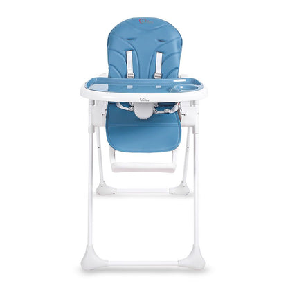 PREMIUM BLUE ADJUSTABLE BABY HIGH CHAIR WITH RECLINE, HEIGHT CONTROL & SAFETY HARNESS