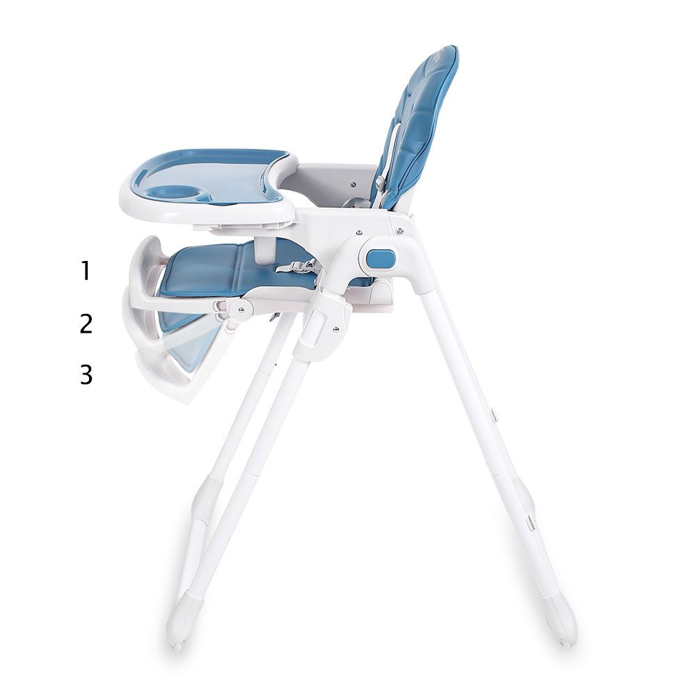 PREMIUM BLUE ADJUSTABLE BABY HIGH CHAIR WITH RECLINE, HEIGHT CONTROL & SAFETY HARNESS