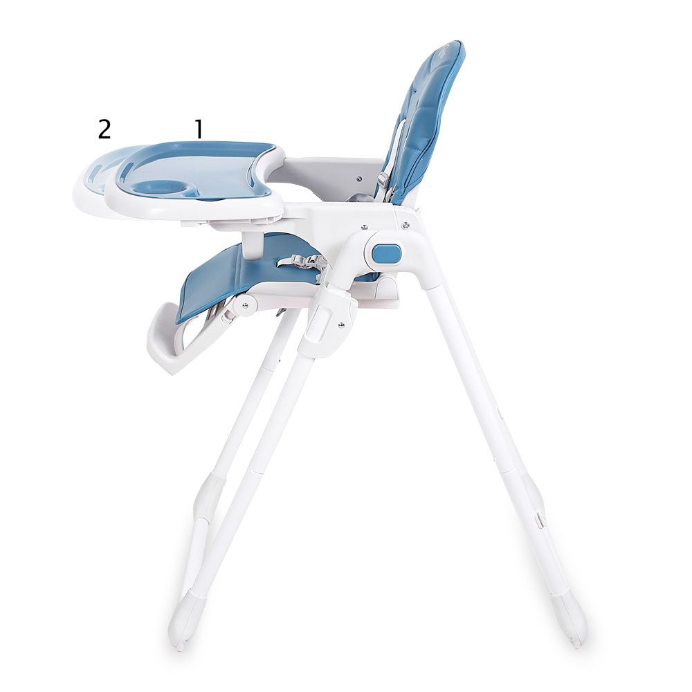 PREMIUM BLUE ADJUSTABLE BABY HIGH CHAIR WITH RECLINE, HEIGHT CONTROL & SAFETY HARNESS