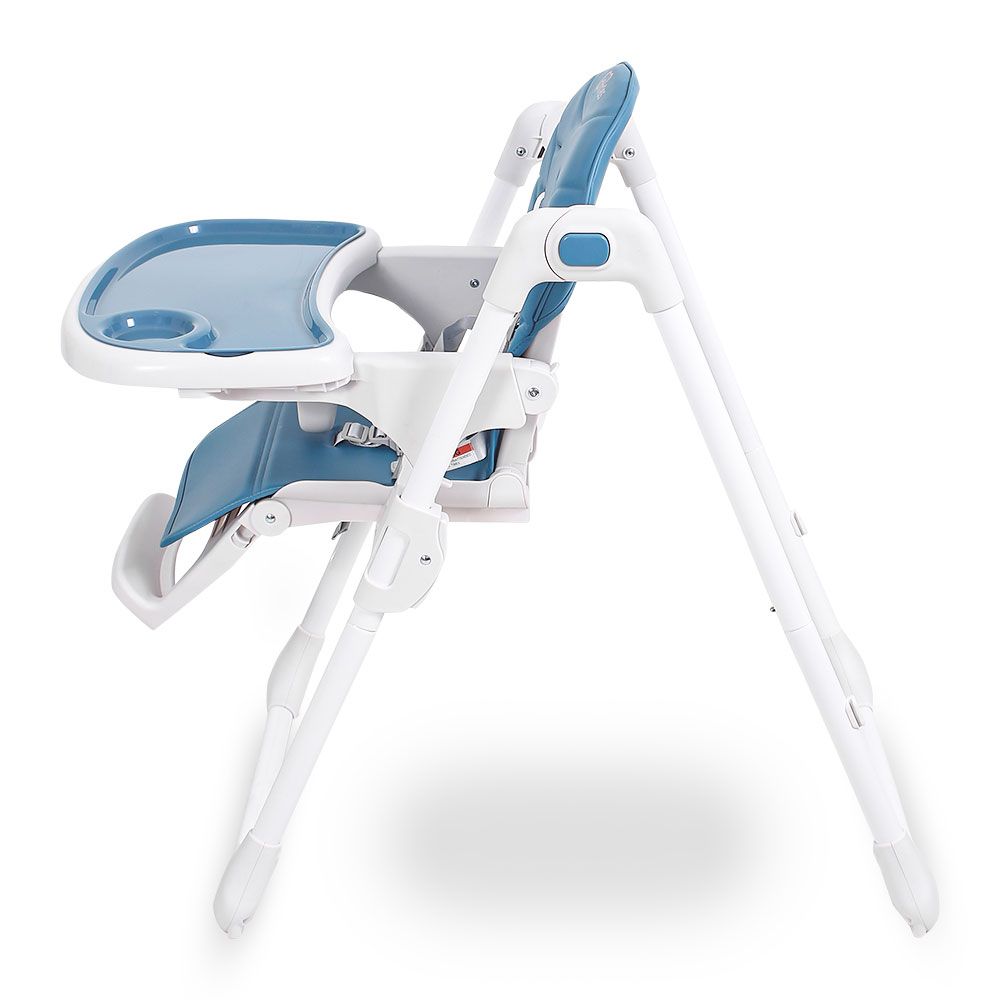 PREMIUM BLUE ADJUSTABLE BABY HIGH CHAIR WITH RECLINE, HEIGHT CONTROL & SAFETY HARNESS