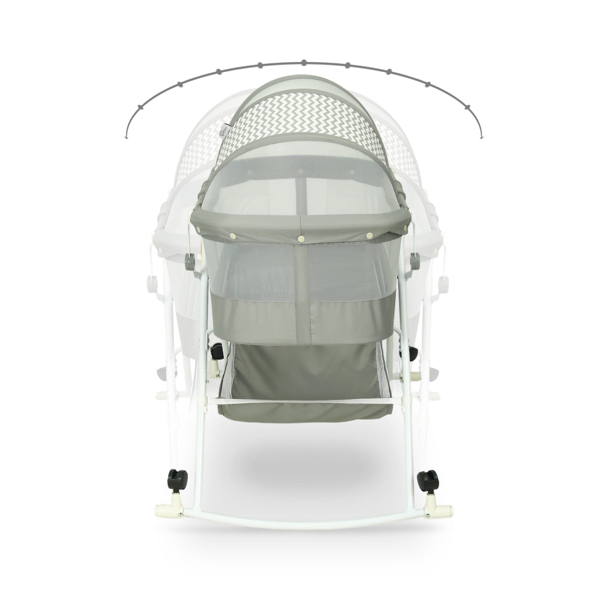 TINNIES PORTABLE BABY CRADLE GREY