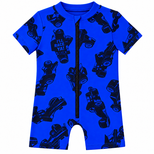 Blue Baby Short-Sleeve Romper Zubaidas