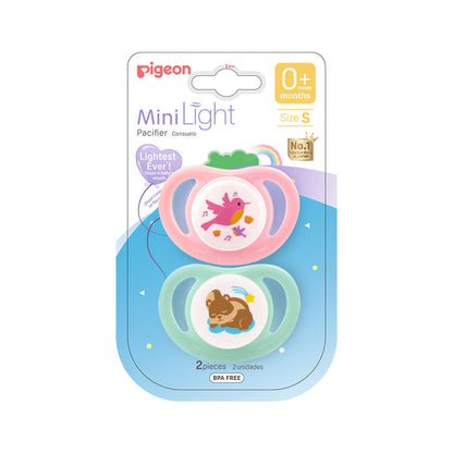 PIGEON MINILIGHT SOFTEST SILICONE GIRL PACIFIER 2PCS - S