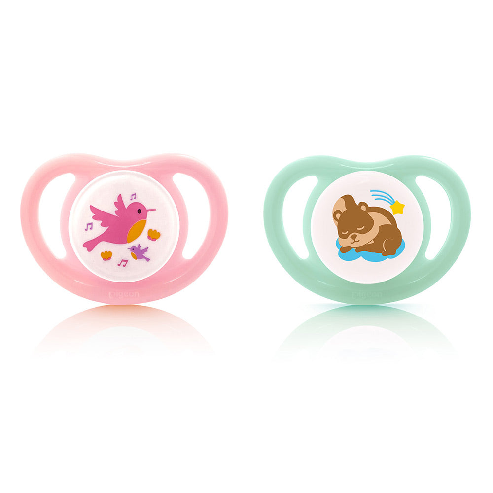PIGEON MINILIGHT SOFTEST SILICONE GIRL PACIFIER 2PCS - S