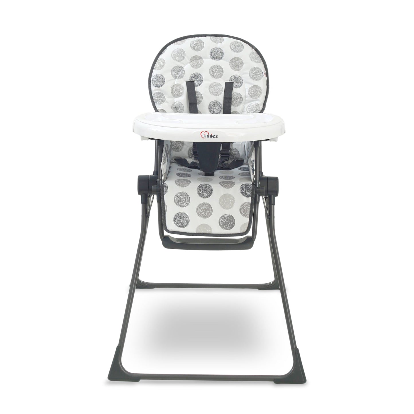 TINNIES PREMIUM GREY POLKA DOT FOLDABLE HIGH CHAIR