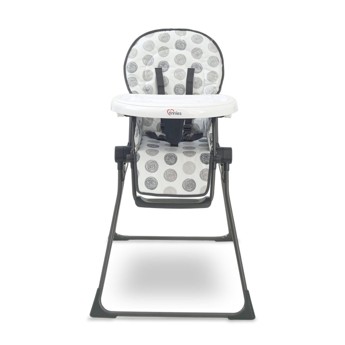 TINNIES PREMIUM GREY POLKA DOT FOLDABLE HIGH CHAIR