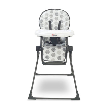 TINNIES PREMIUM GREY POLKA DOT FOLDABLE HIGH CHAIR