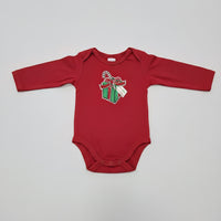 Festive Red Long-Sleeve Baby Bodysuit Soft Cotton One-Piece Zubaidas - View 1