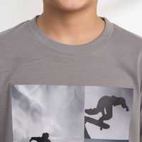 Boys Urban Skate Print Long Sleeve Cotton Shirt Zubaidas - View 2