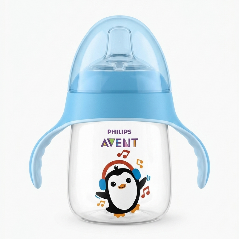 Philips Avent Toddler Training Cup 200ml Easy-Grip BPA-Free Sippy Cup Penguin Design Blue Zubaidas