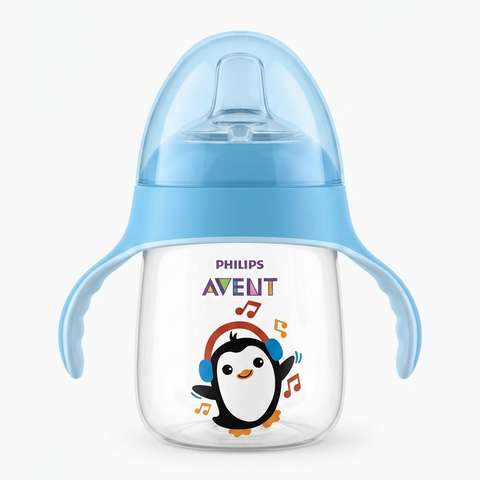 Philips Avent Toddler Training Cup 200ml Easy-Grip BPA-Free Sippy Cup Penguin Design Blue Zubaidas