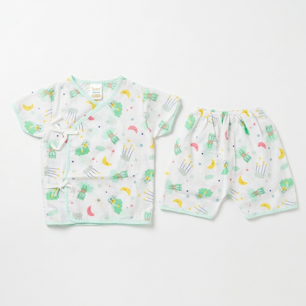 Baby 2-Piece Summer Set – Star & Moon Print Zubaidas