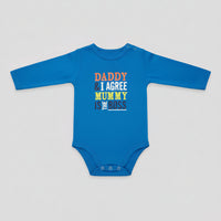 Mummy is the Boss Long-Sleeve Graphic Baby Bodysuit Blue - View 1
