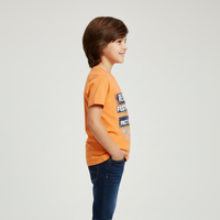 Boys' Relax Boy Graphic Print Crew Neck T-Shirt Orange Zubaidas - View 2