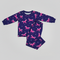 Magical Unicorn Print Long Sleeve Girls Pajama Set Zubaidas - View 2